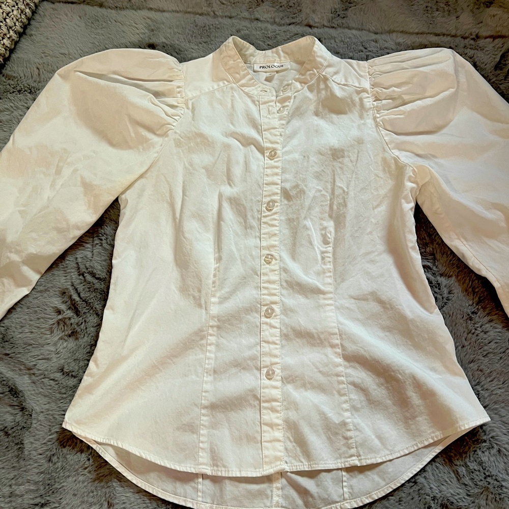 White Social Front button Long Sleeve Shirt